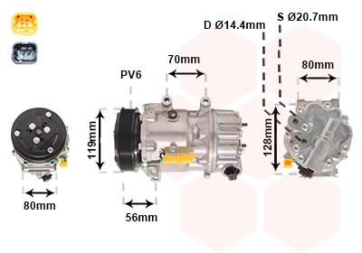 Airco compressor Van Wezel 0900K256