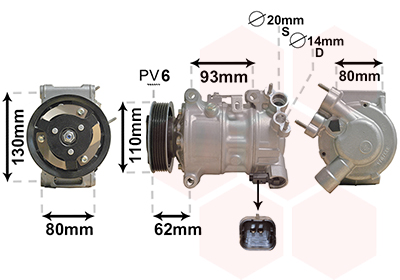 Airco compressor Van Wezel 0901K707