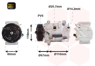 Airco compressor Van Wezel 0901K725