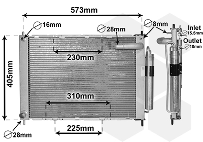 Koelmodule (radiateur+condensor) Van Wezel 1300M370