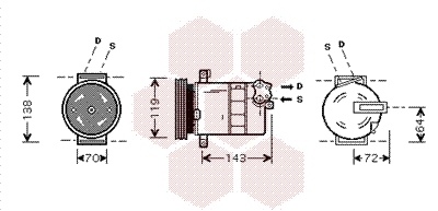 Airco compressor Van Wezel 1700K086