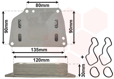 Oliekoeler motorolie Van Wezel 17013705