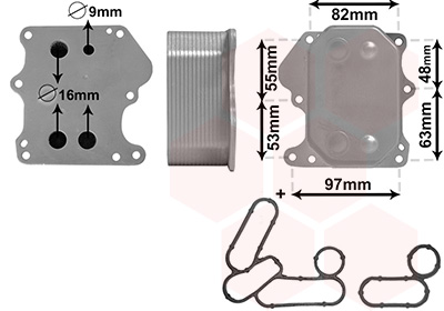 Oliekoeler motorolie Van Wezel 18003625
