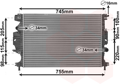 Radiateur Van Wezel 18012713