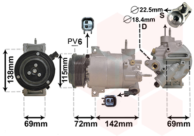 Airco compressor Van Wezel 1801K727