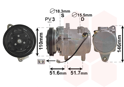 Airco compressor Van Wezel 2901K157