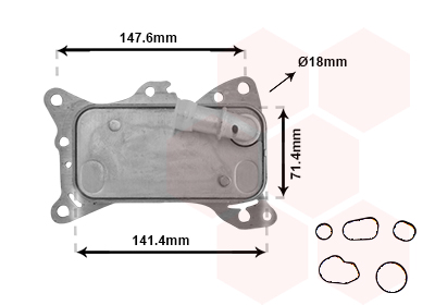 Oliekoeler motorolie Van Wezel 30013705