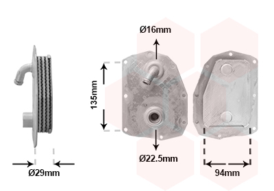 Oliekoeler motorolie Van Wezel 30013724