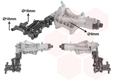 Behuizing, oliefilter Van Wezel 30013734