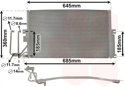 Airco condensor Van Wezel 37005241