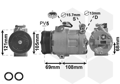 Airco compressor Van Wezel 3700K138