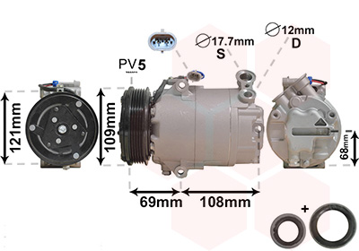 Airco compressor Van Wezel 3700K317