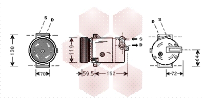 Airco compressor Van Wezel 3700K318