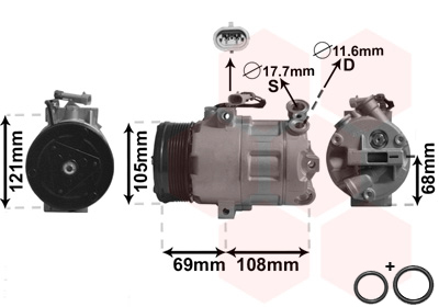 Airco compressor Van Wezel 3700K358