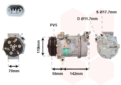 Airco compressor Van Wezel 3700K449