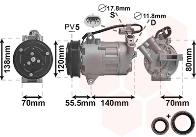 Airco compressor Van Wezel 3700K498