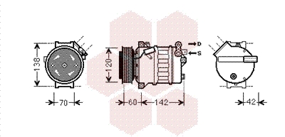 Airco compressor Van Wezel 3700K543