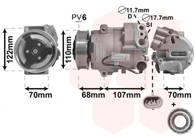 Airco compressor Van Wezel 3700K594