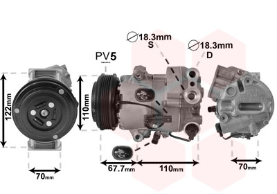 Airco compressor Van Wezel 3700K608