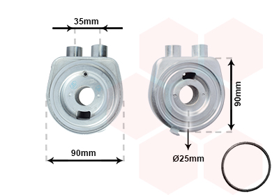 Oliekoeler motorolie Van Wezel 37013706