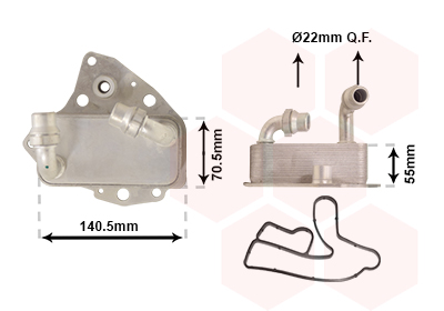 Oliekoeler motorolie Van Wezel 37013708