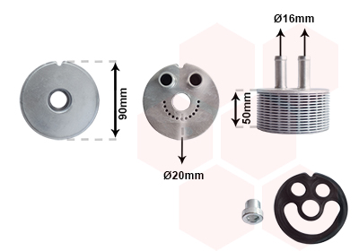 Oliekoeler motorolie Van Wezel 37013717