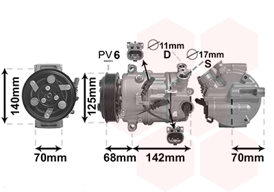 Airco compressor Van Wezel 3701K702