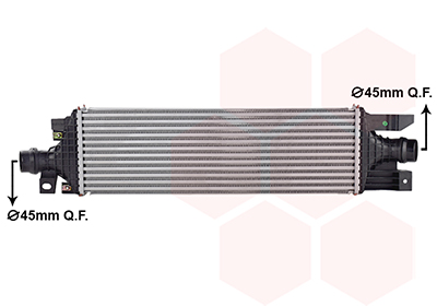 Intercooler, inlaatluchtkoeler Van Wezel 40014704