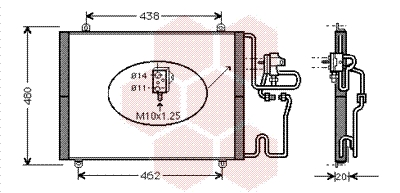 Airco condensor Van Wezel 43005248