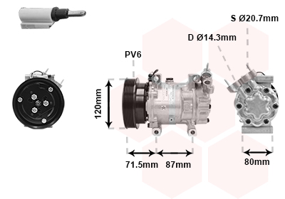 Airco compressor Van Wezel 4300K281