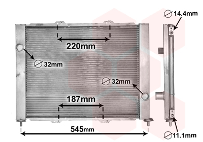 Koelmodule (radiateur+condensor) Van Wezel 4300M388