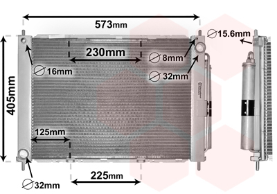 Koelmodule (radiateur+condensor) Van Wezel 4300M500