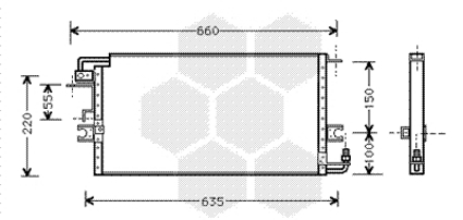 Airco condensor Van Wezel 53005198