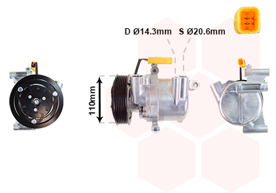 Airco compressor Van Wezel 5300K734