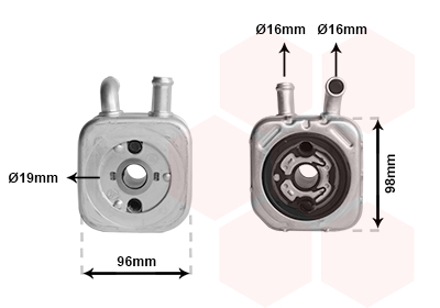 Oliekoeler motorolie Van Wezel 58003082