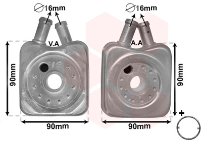 Oliekoeler motorolie Van Wezel 58003106