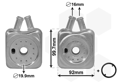 Oliekoeler motorolie Van Wezel 58003215