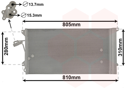 Airco condensor Van Wezel 58005244