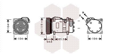 Airco compressor Van Wezel 5800K281