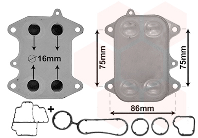 Oliekoeler motorolie Van Wezel 58013700