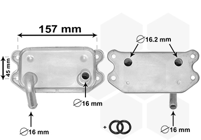 Oliekoeler motorolie Van Wezel 59003154