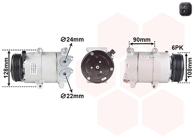 Compressor, airconditioning Van Wezel 5900K184