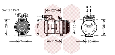 Airco compressor Van Wezel 7700K031