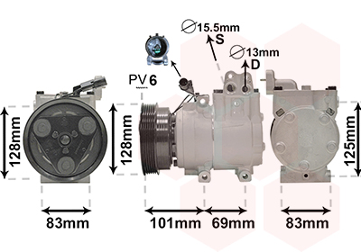 Airco compressor Van Wezel 8200K159