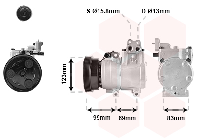 Airco compressor Van Wezel 8200K221