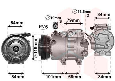 Airco compressor Van Wezel 8200K374