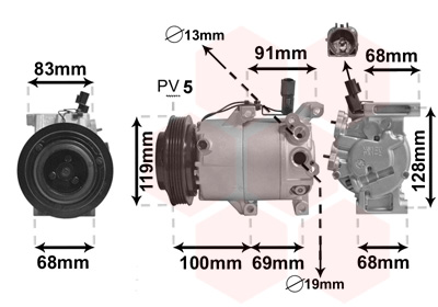 Airco compressor Van Wezel 8300K144