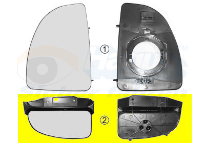 Buitenspiegelglas Van Wezel 1747833