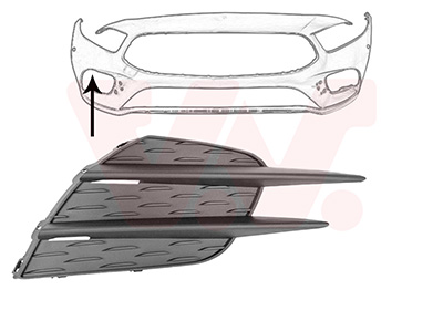 Ventilatiegrille, bumper Van Wezel 2946598