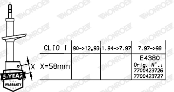 Schokdemper Monroe G7485